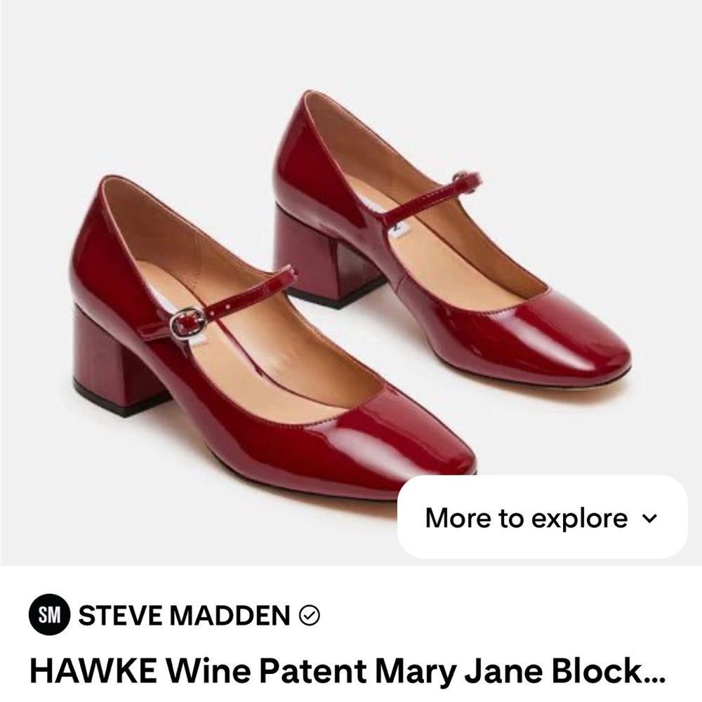 Steve Madden Burgundy Patent Mary Jane Heels